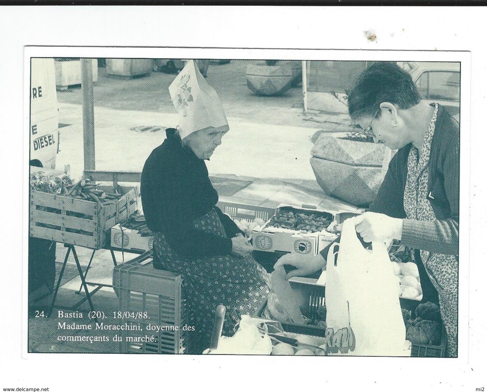 CPM Corse Bastia Madame Moracchini Doyenne Des Commerçants Du Marché Neuve Cliché Dussoubs 750 Ex1988 - Bastia