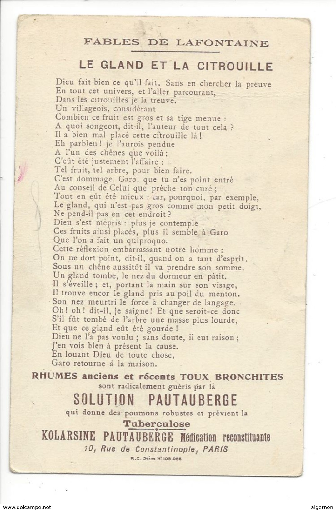 17885 -  Fables De La Fontaine Le Gland Et La Citrouille D'après Gustave Doré - Contemporain (à Partir De 1950)