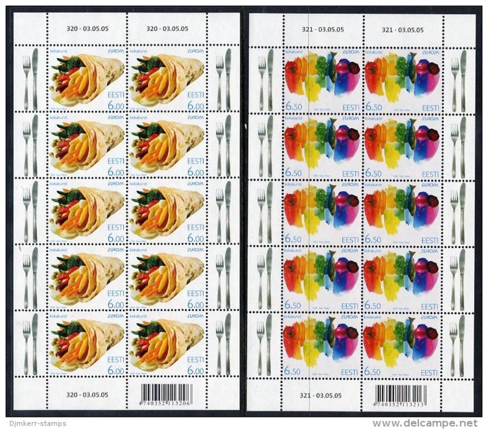 ESTONIA 2005 Europa: Gastronomy Sheetlets MNH / **.  Michel 515-16 - Estland