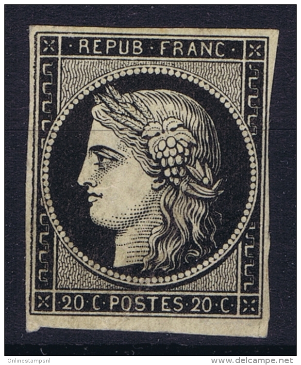 France: Yv Nr  3 B  Chamais Not Used (*) SG Plie - 1849-1850 Cérès