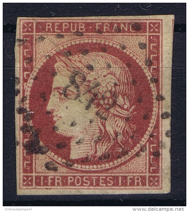 France: Yv Nr  6b Carmin Foncé Obl./Gestempelt/used Signed/ Signé/signiert Calves PC 842 Cherbourg - 1849-1850 Ceres