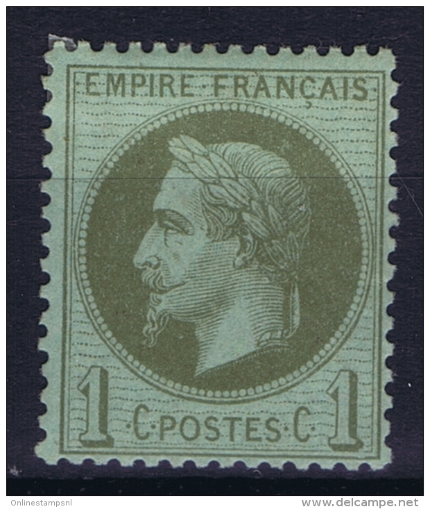 France: Yv Nr 25 MH/* Falz/ Charniere  1870 - 1863-1870 Napoleon III Gelauwerd