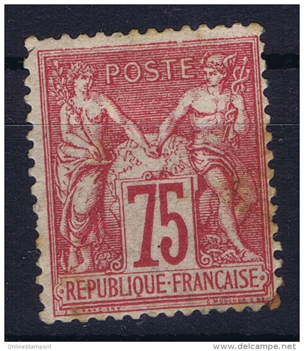 France: Yv Nr 71  Mi 66 I  MH/* Falz/ Charniere Spots - 1876-1878 Sage (Type I)