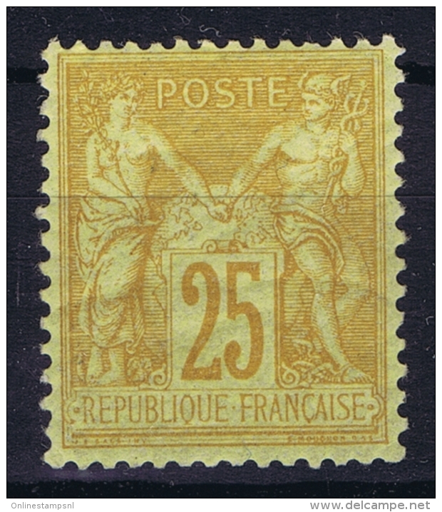 France: Yv Nr 92  Mi 78 Postfrisch/neuf Sans Charniere /MNH/**  Taches De Coin En Haut à Droite Petit Spot Dans La Gomme - 1876-1898 Sage (Tipo II)