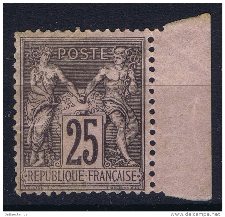France: Yv Nr 97 Type II MH/* Falz/ Charniere Borde De Feuille  1886 - 1876-1898 Sage (Tipo II)