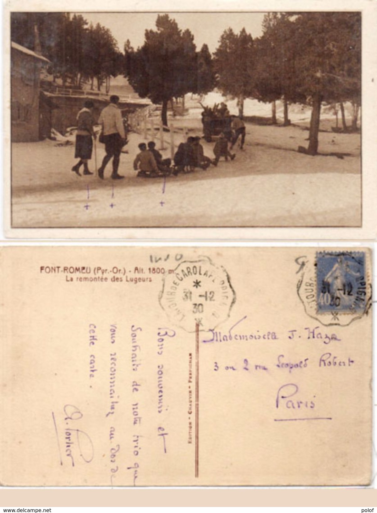 FONT ROMEU - La Remontée Des Lugeurs - Cachet Ambulant      (100878) - Autres & Non Classés