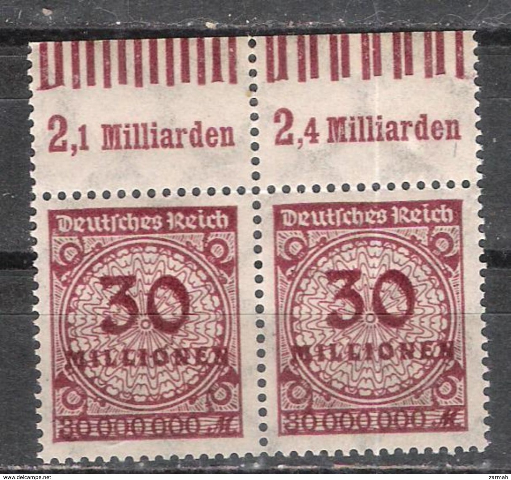 Reich Deux Variétés Du N° 301 Neuf ** Michel N° 320A W OR - Ungebraucht