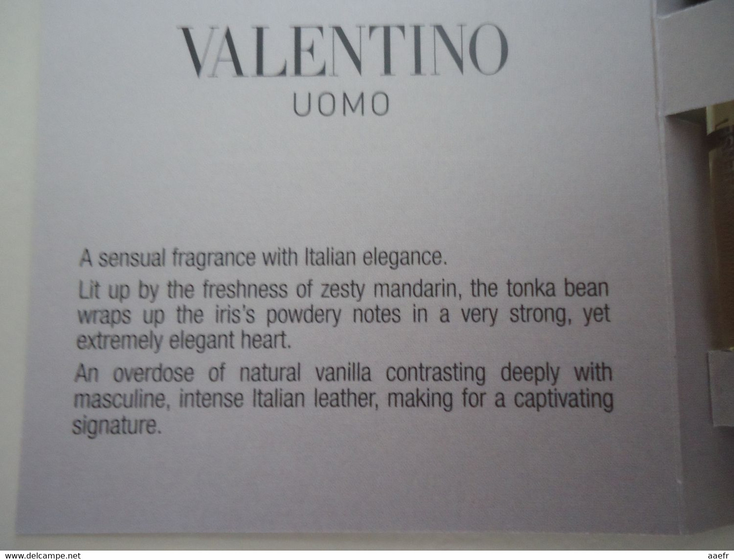 Valentino - UOMO - 1.5 Ml échantillon Neuf/rempli - Echantillons (tubes Sur Carte)