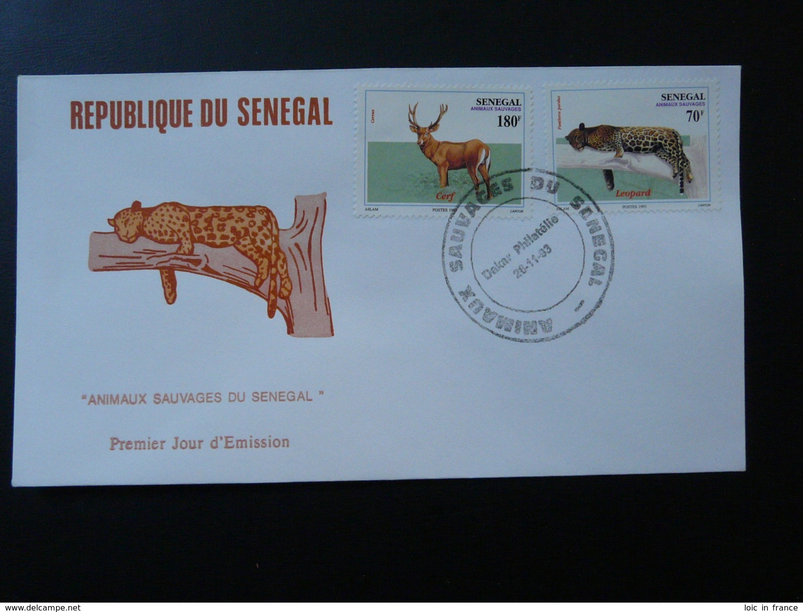 FDC Leopard 1993 Senegal 81089 - Felini