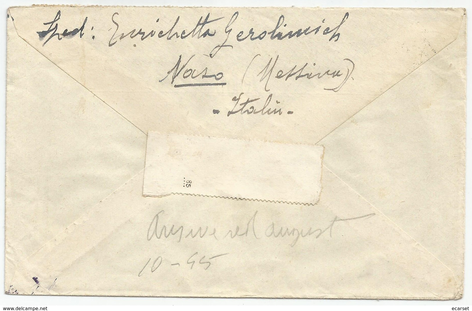 LETTERA PER ESTERO (U.S.A.) Affr. Con Striscia Di 5 IMPERIALE SENZA FASCI 1 L. Naso (Messina) 03/07/1945 - Storia Postale