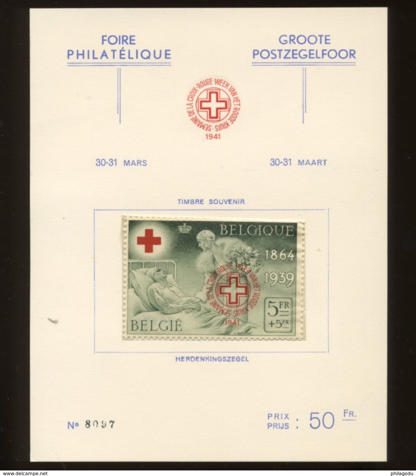 582.B    Croix Rouge De Belgique    Surcharge Spéciale Et Avec Le Support Original   Cote  160,- E - 1924-1960