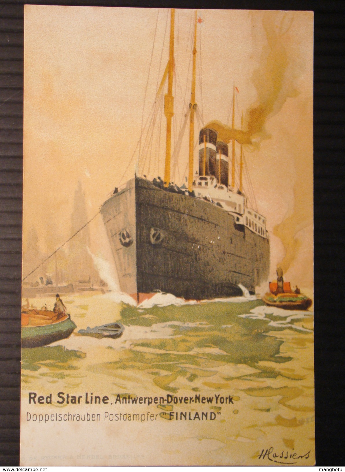 CP Red Star Line. Antewerpen Dover New York. Doppelschrauben Postdampfer "Finland"  Hlassiens - Steamers