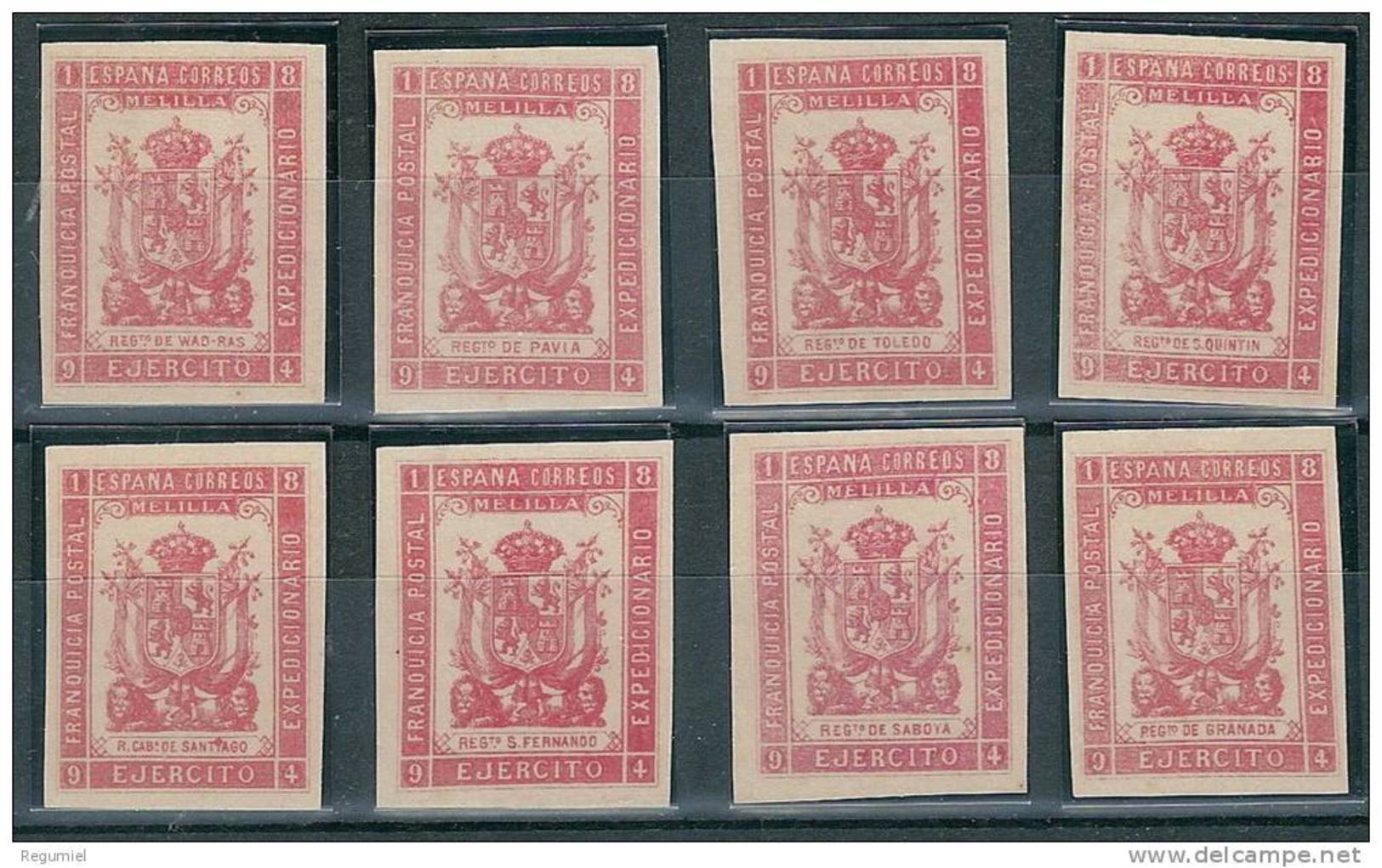 Franquicia Militar Melilla 20s/27s (*) R. Caballeria Infanteria. 1894. Sin Dentar. Sin Goma - Military Service Stamp