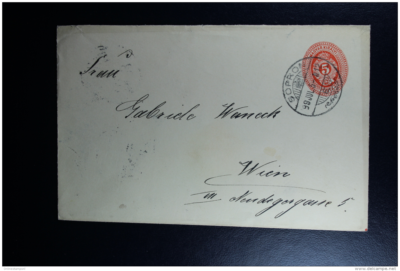 Ungarn : Umslag 1905  Sopron Zu Wien - Interi Postali
