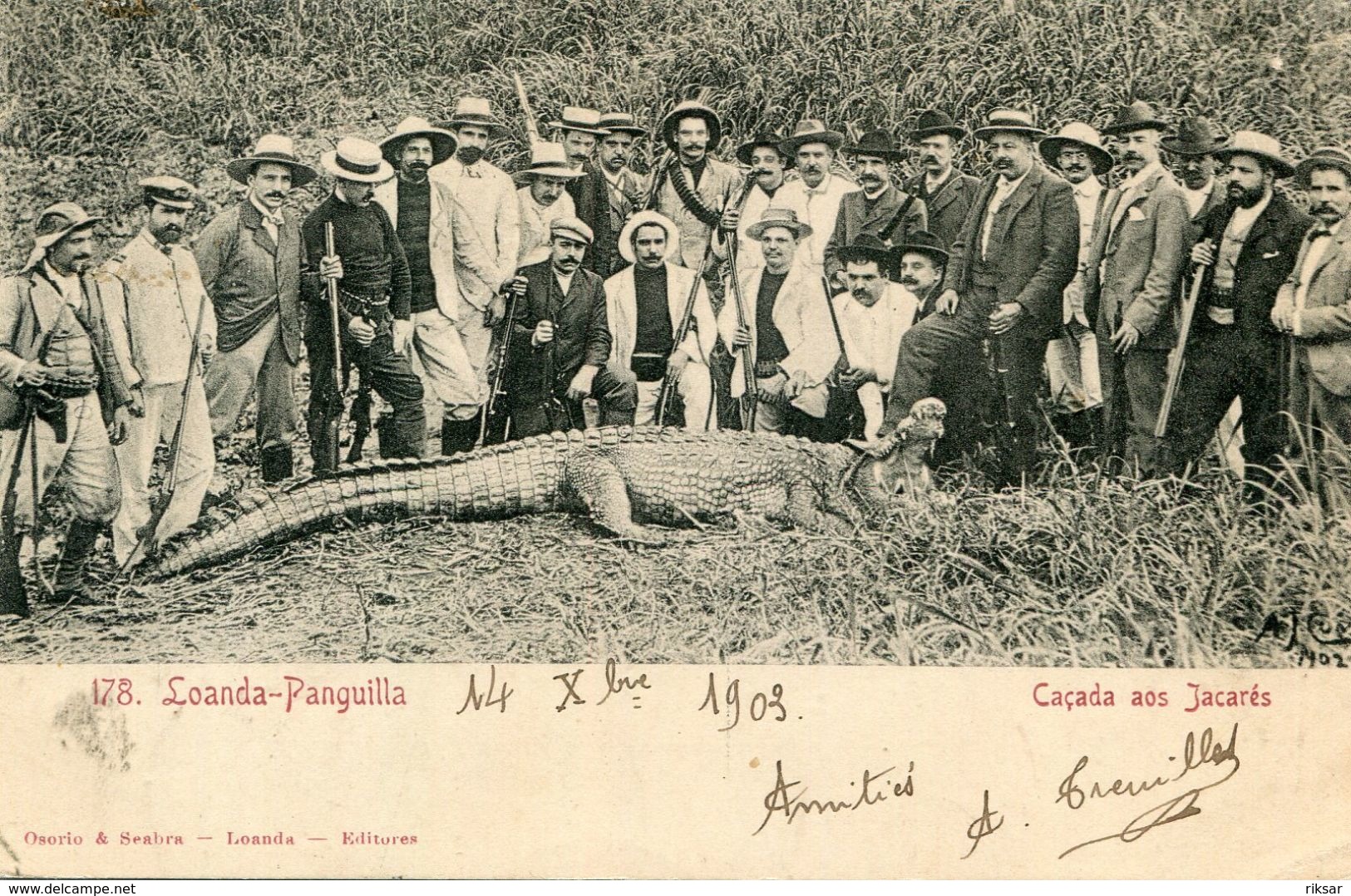 ANGOLA(LOANDA) CHASSE A LA CROCODILE - Angola