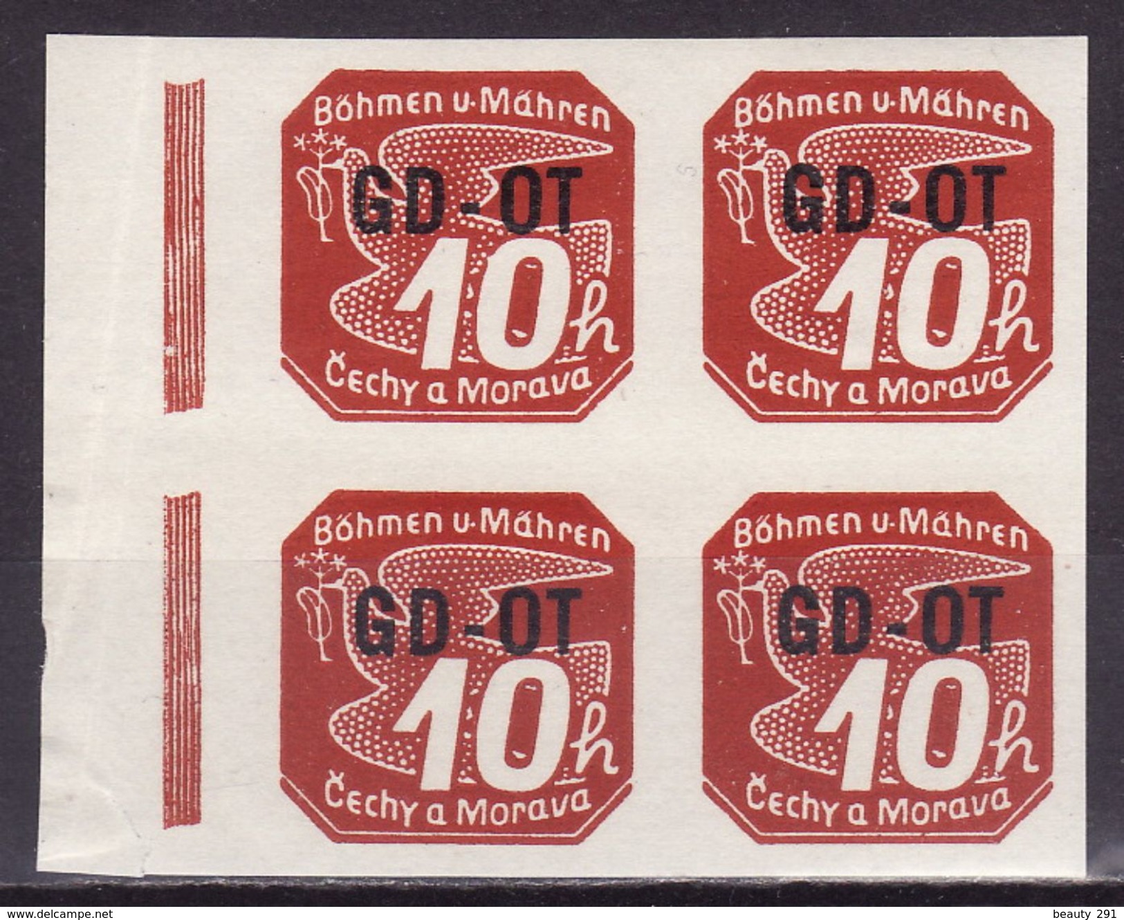 Böhmen Und Mähren 1939 Mi 51  MNH** Block Of 4 - Unused Stamps