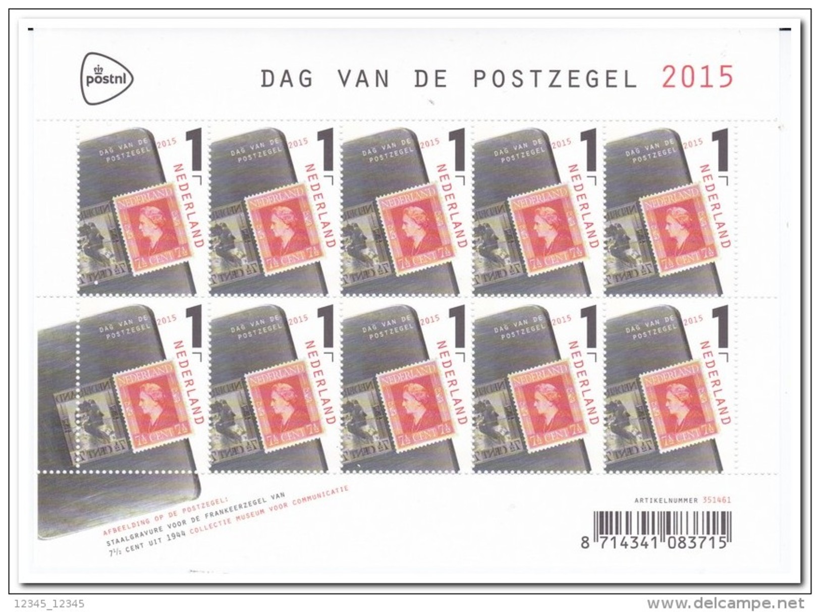 Nederland 2015, Postfris MNH, NVPH V3361, Day Of The Stamp - Unused Stamps