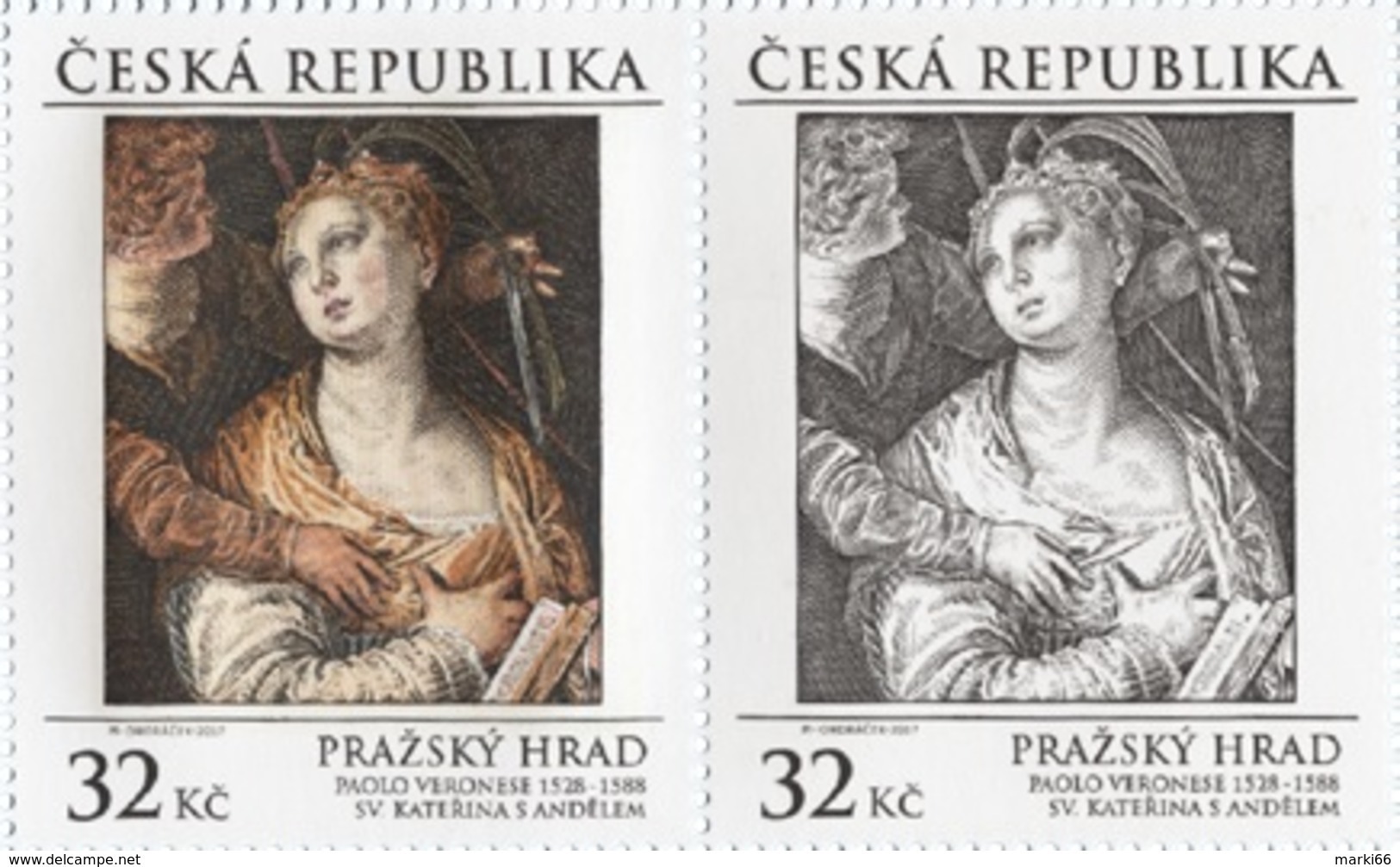 Czech Republic - 2017 - Prague Castle - Paolo Caliari Veronese - St. Catherine With Angel - Mint Stamp Set - Nuovi