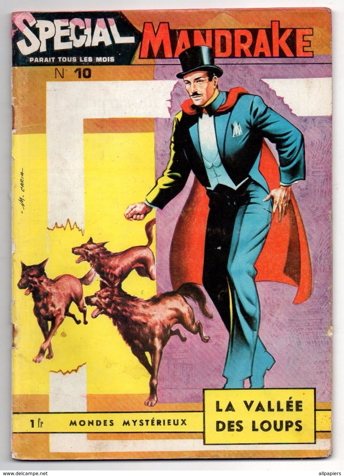 Spécial Mandrake Mondes Mystérieux N°10 La Vallée Des Loups De 1964 - Mandrake