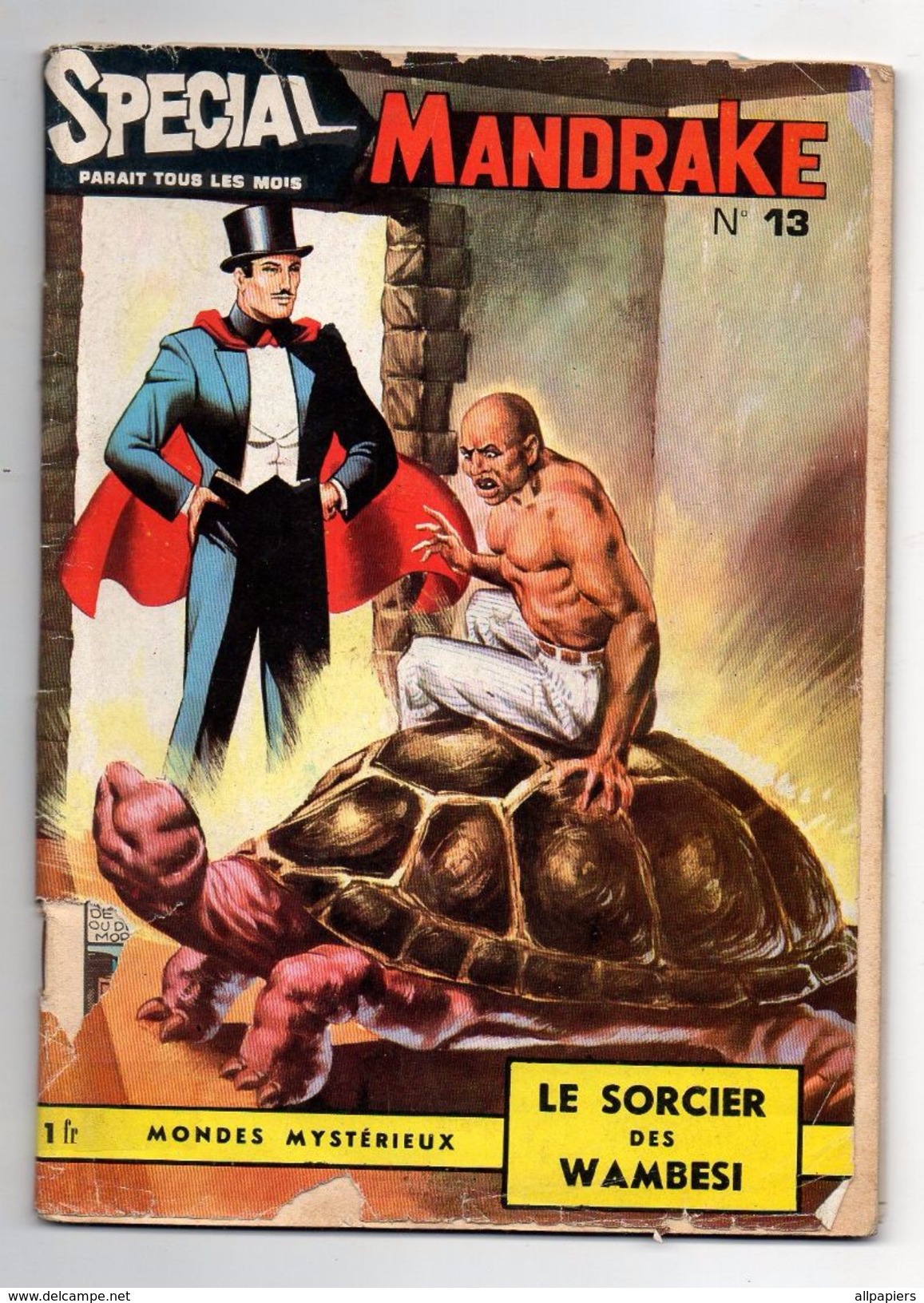 Spécial Mandrake Mondes Mystérieux N°13 Le Sorcier Des Wambesi De 1964 - Mandrake