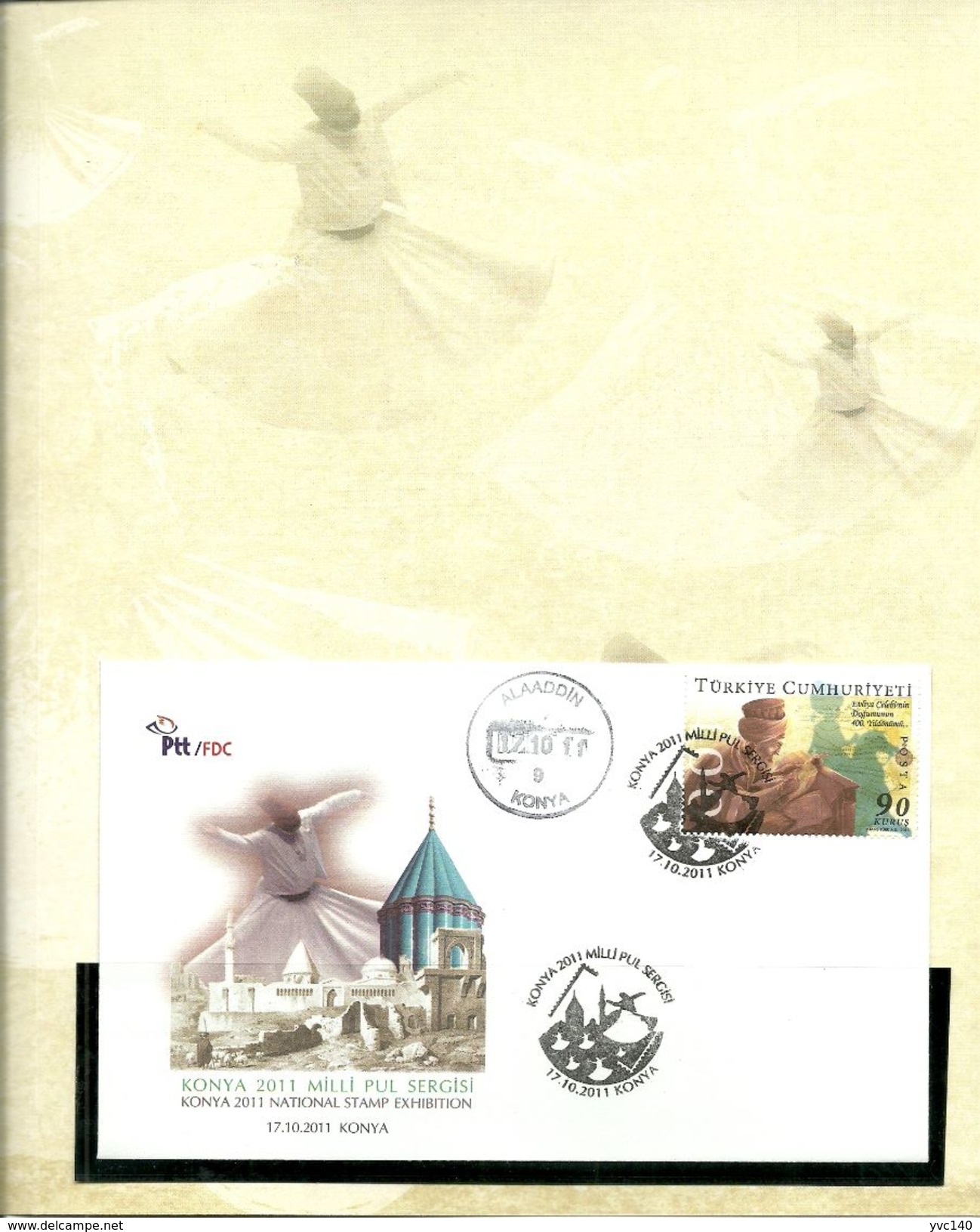 Turkey; 2011 "National Stamp Exhibition, Konya" Special Portfolio - Postwaardestukken