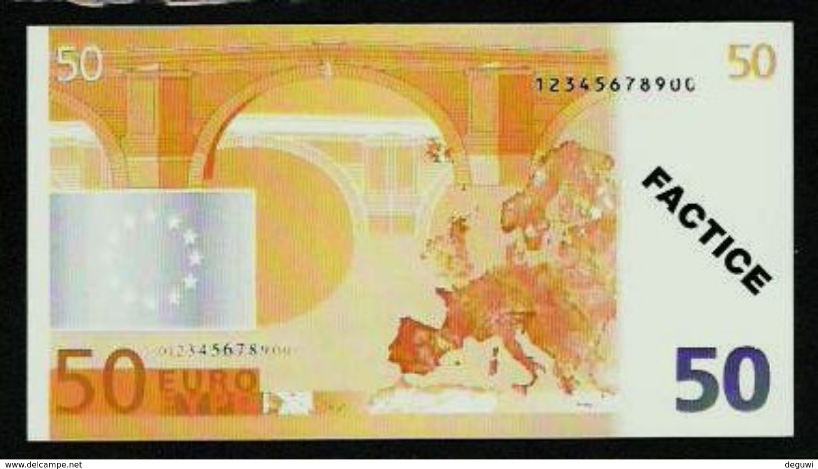 Test Note "POSTE FRANCE" 50 EURO, Typ B Ser.-no 12345678900, Factice, RRRR, UNC - Sonstige & Ohne Zuordnung