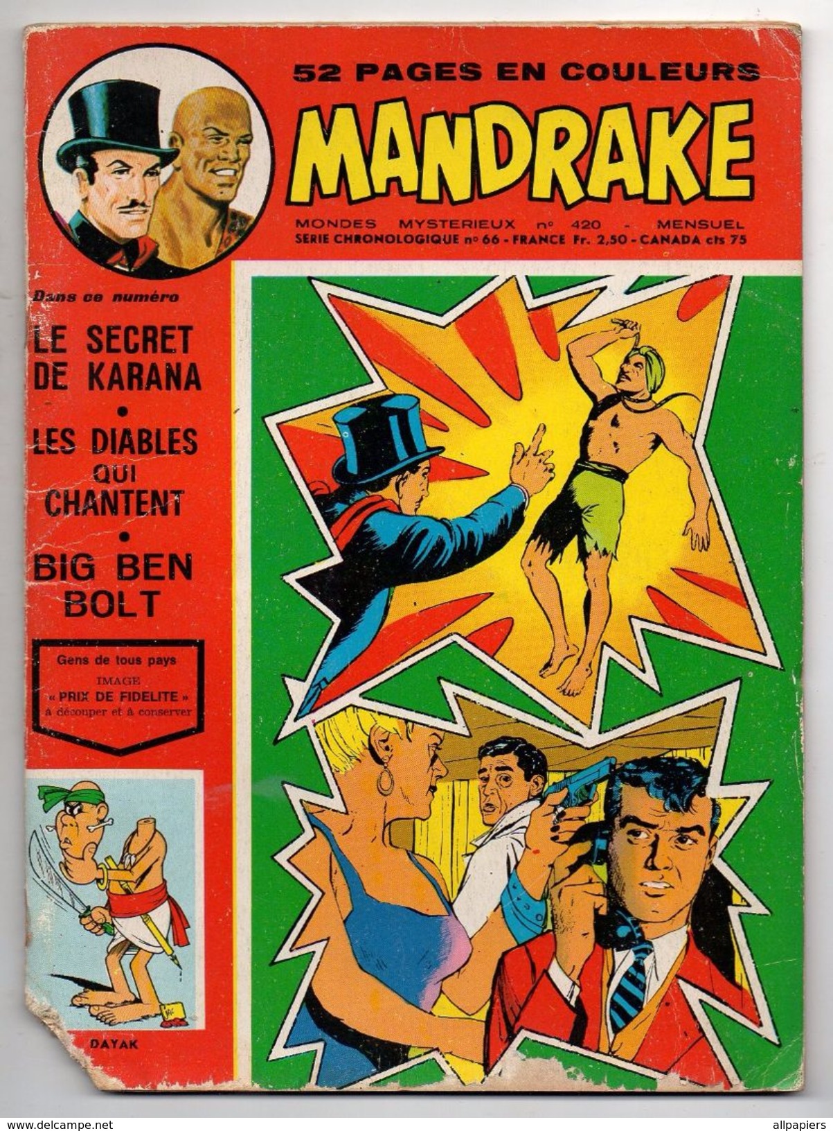 Mandrake Mondes Mystérieux N°420 Mandrake Les Jumeaux De Karana De 1974 - Mandrake