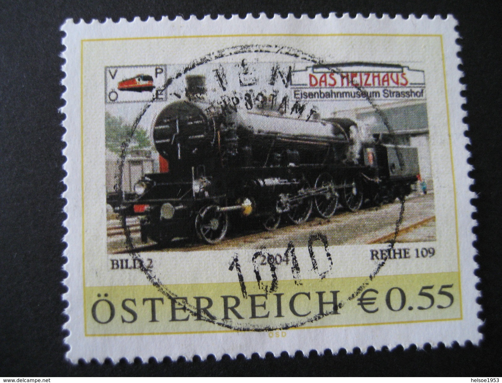 Österreich- Pers.BM 8001040- Strasshof Eisenbahnmuseum Bild 2, Reihe 109 Mit Vollstempel Wien - Personalisierte Briefmarken