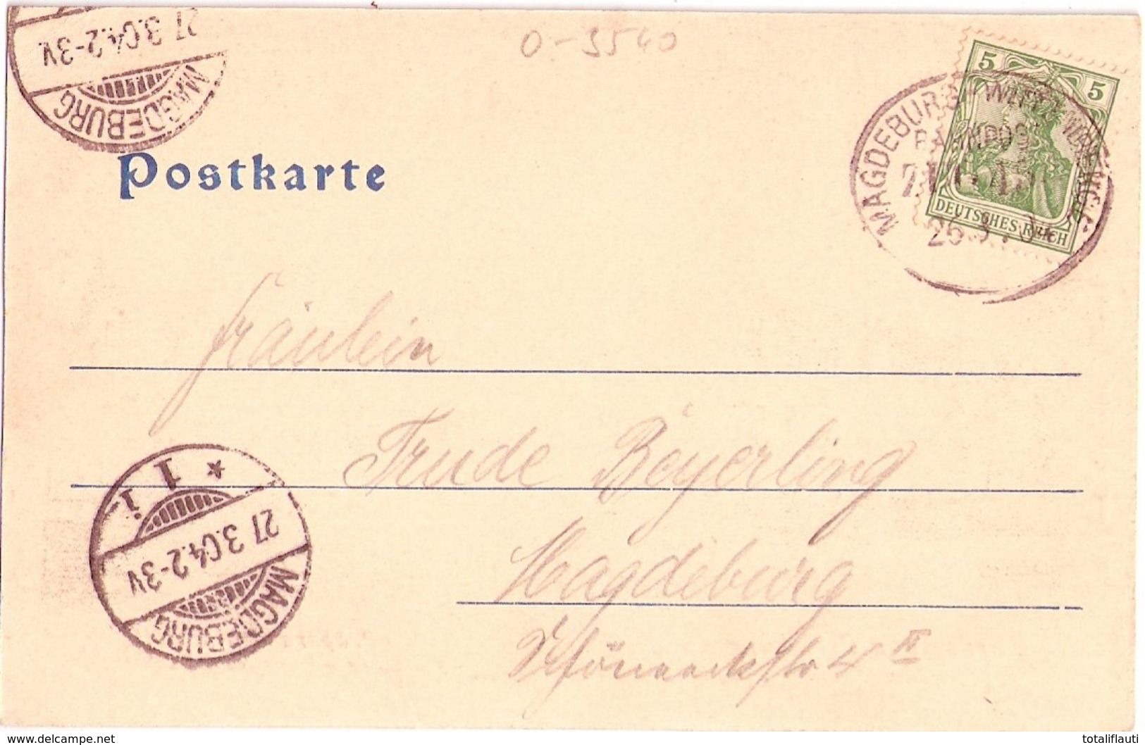 Gruss Aus OSTERBURG Anhalt Präparanden Anstalt Belebt Bahnpost ZUG 45 26.3.1904 Gelaufen - Osterburg