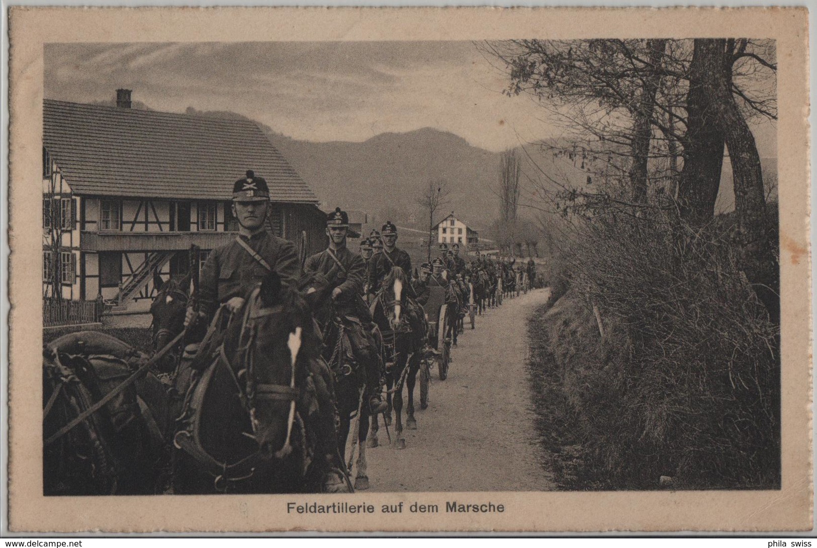 Feldartillerie Auf Dem Marsche - Suisse Armee - Photo: Ed. Fierz - Stempel: Bülach - Bülach