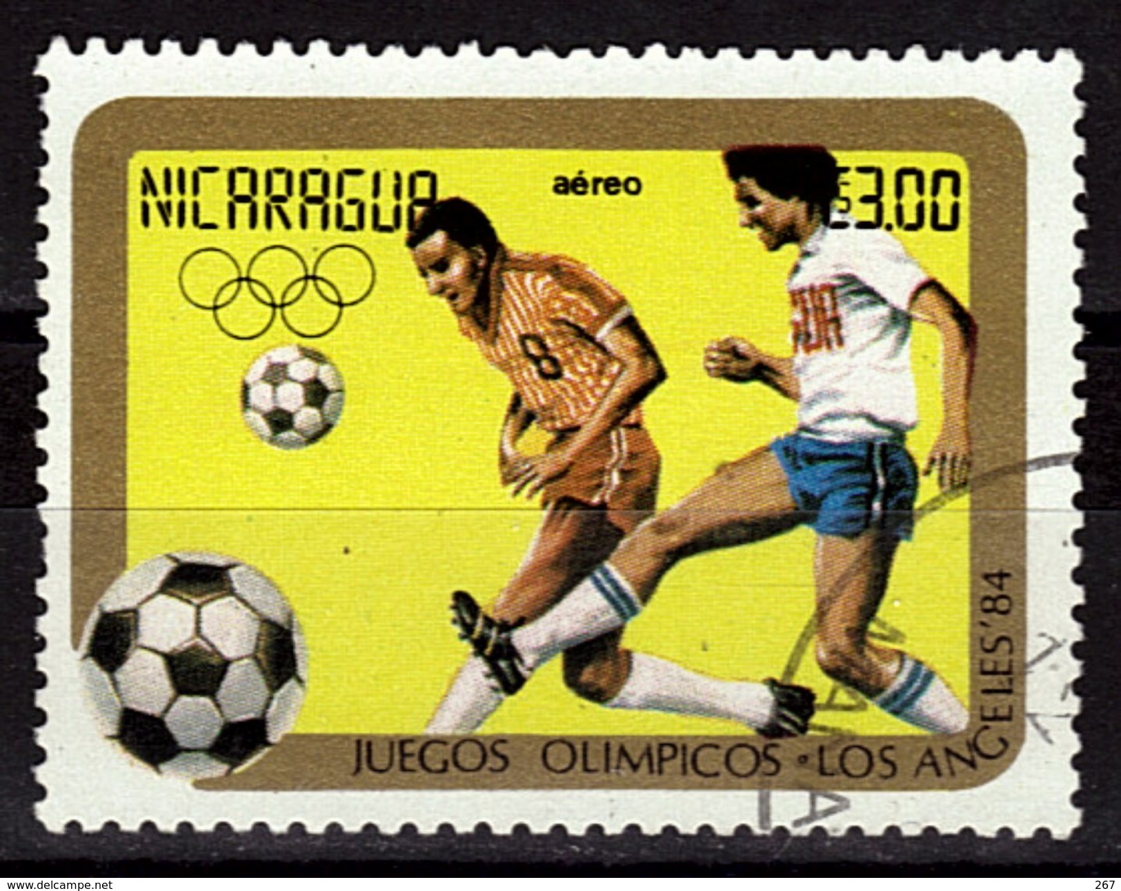 NICARAGUA  PA 1070  Oblitere  Jo 1984  Football  Soccer  Fussball - Usati