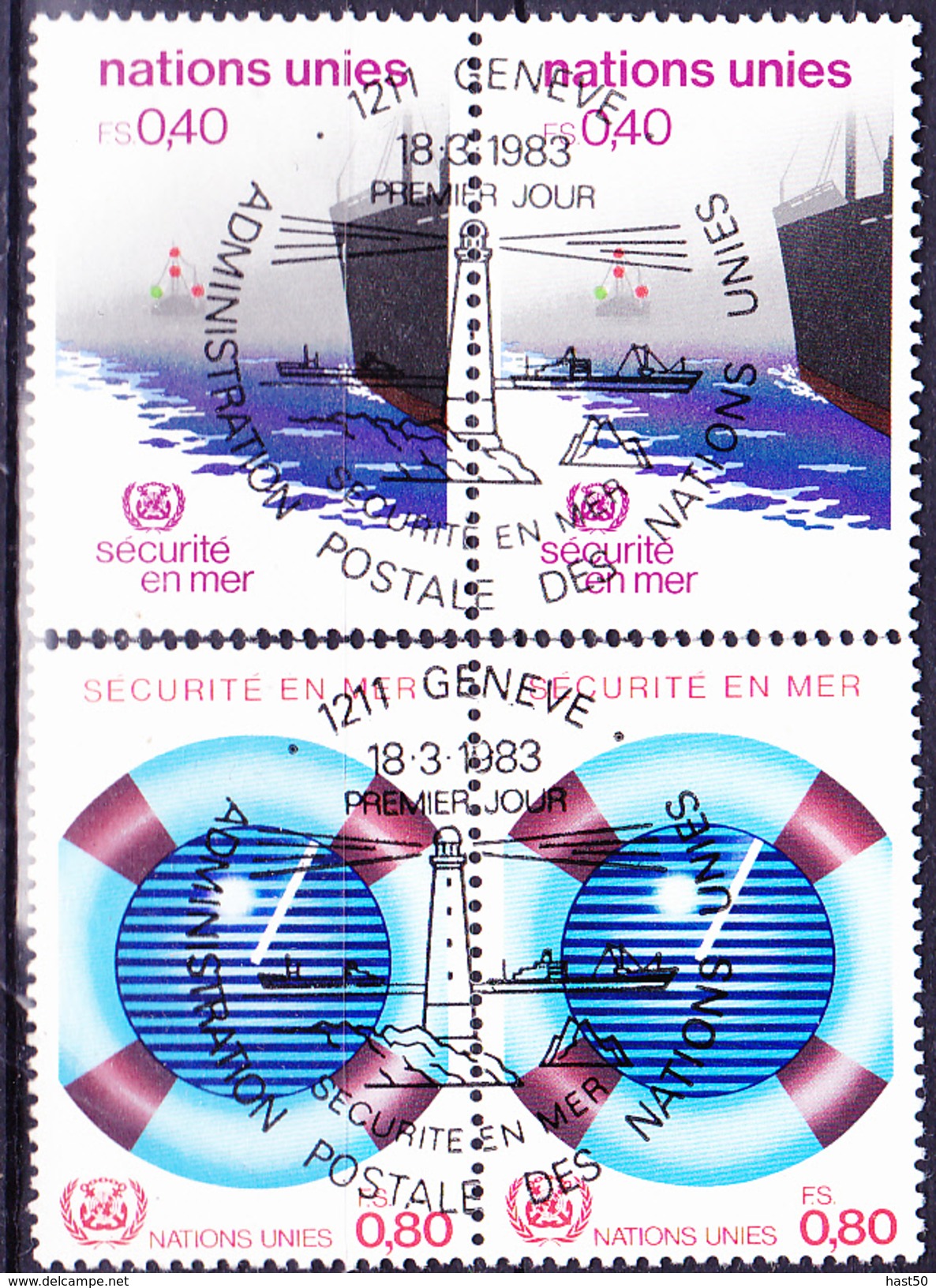 UN Genf  Geneva Geneve - Sicherheit Auf See (MiNr: 112/3) 1983 - Gest Used Obl - Oblitérés