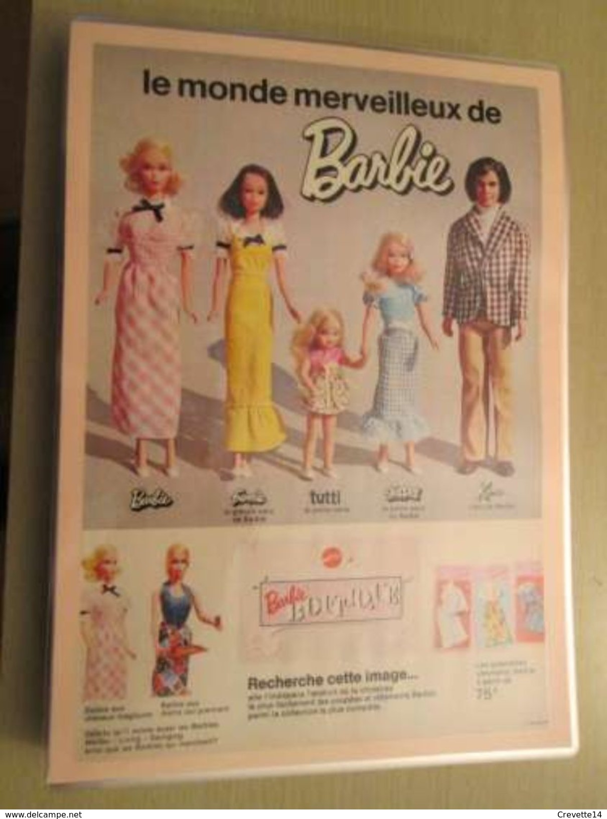 MATTEL  Le Monde Merveilleux De BARBIE   -  Pour  Collectionneurs ... PUBLICITE  Page De Revue Des Années 70 Plastifiée - Barbie