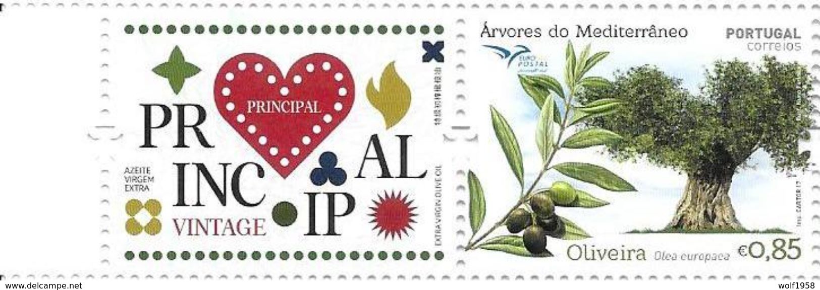 PORTUGAL TREES OF THE MEDITERRANEAN - OLIVE TREE CORPORATE MNH STAMP 2017 - Altri & Non Classificati