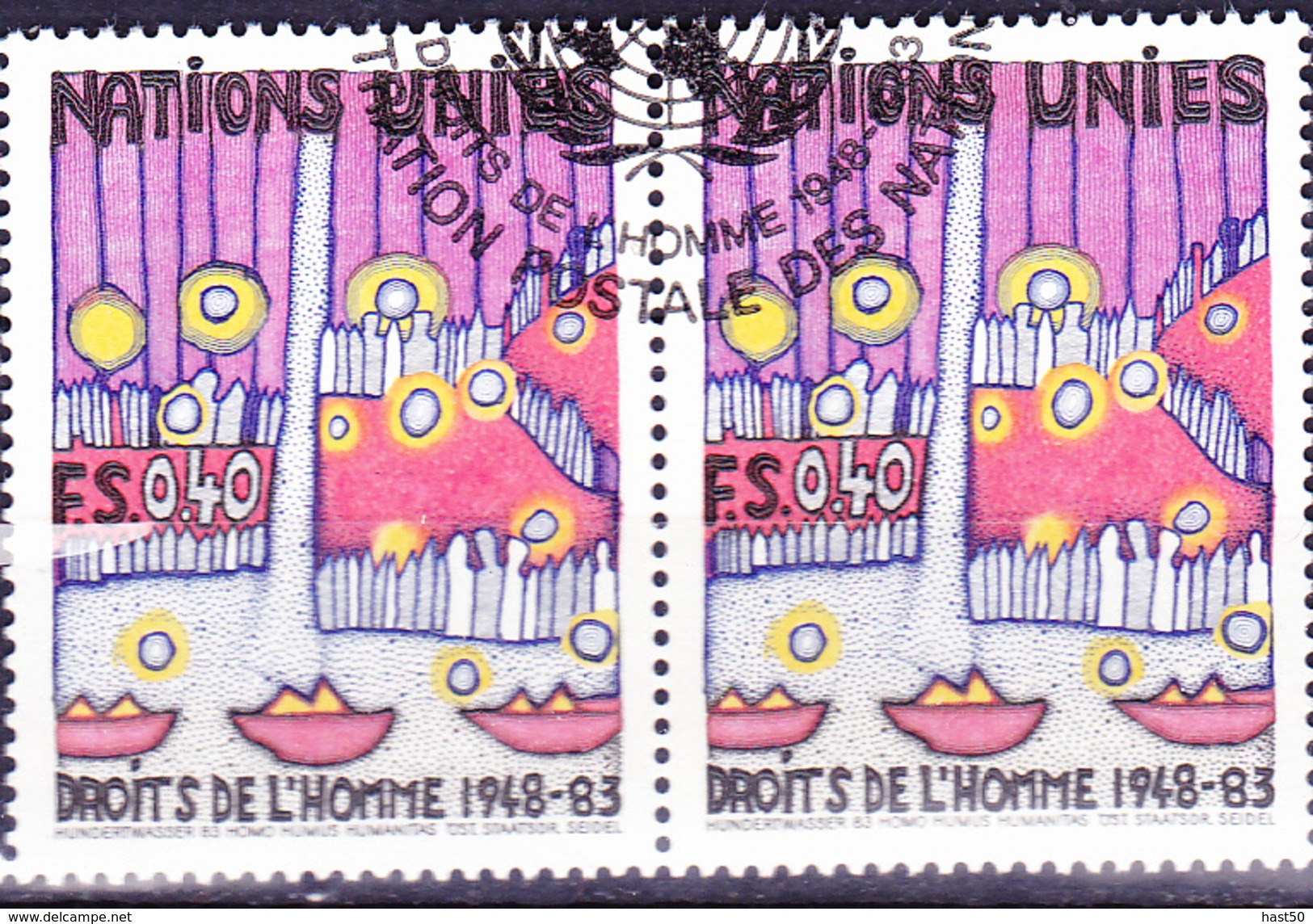 UN Genf  Geneva Geneve - Menschenrecht (MiNr: 117) 1983 - Gest Used Obl - Oblitérés