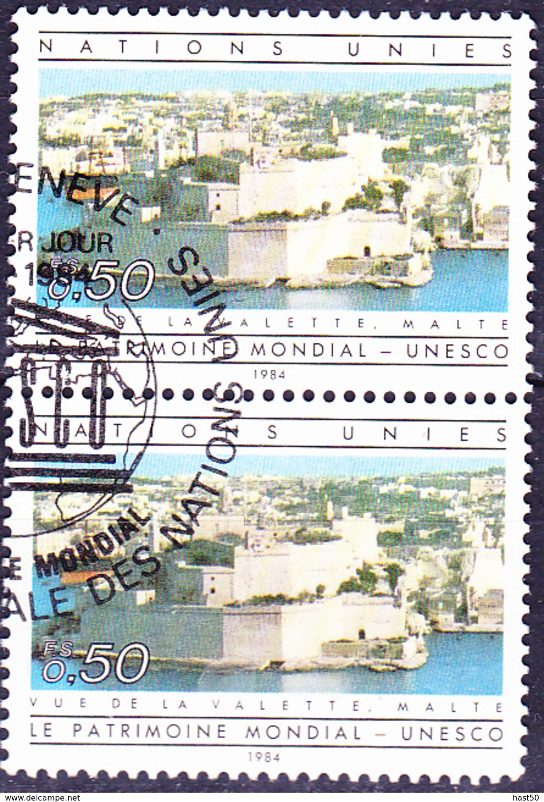 UN Genf  Geneva Geneve - Fort St. Angelo In Vittoriosa, Malta (MiNr: 122) 1984 - Gest Used Obl - Oblitérés