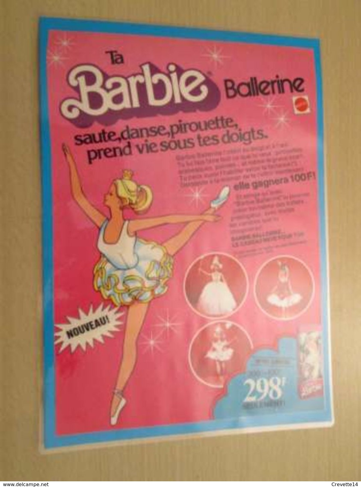 MATTEL  BARBIE BALLERINE   -  Pour  Collectionneurs ... PUBLICITE  Page De Revue Des Années 70 Plastifiée Par Mes Soins - Barbie