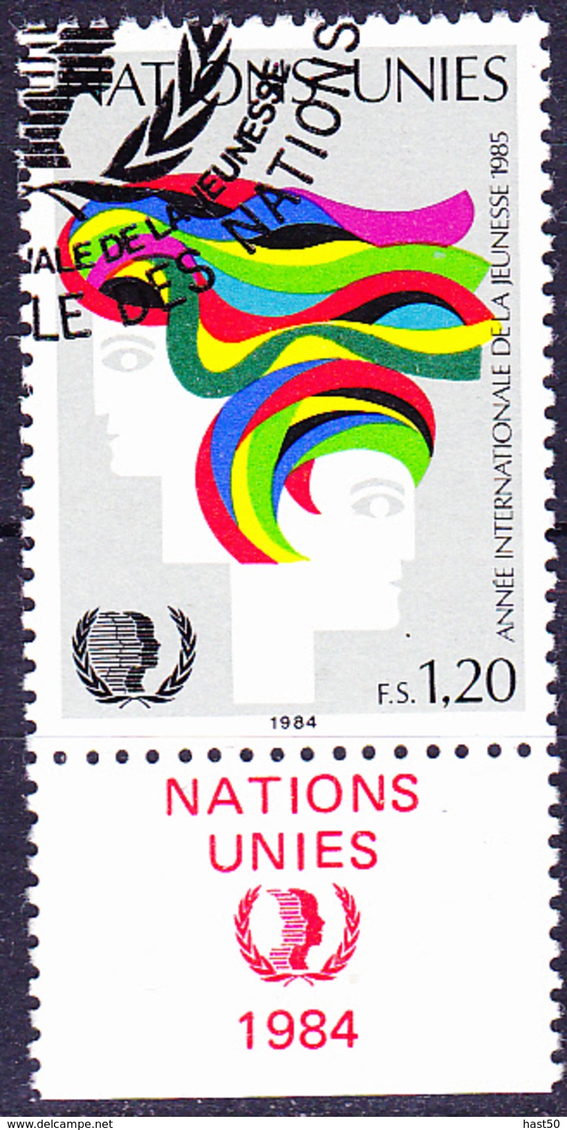 UN Genf  Geneva Geneve - Jahr Der Jugend (MiNr: 126 Mit TAB) 1984 - Gest Used Obl - Oblitérés