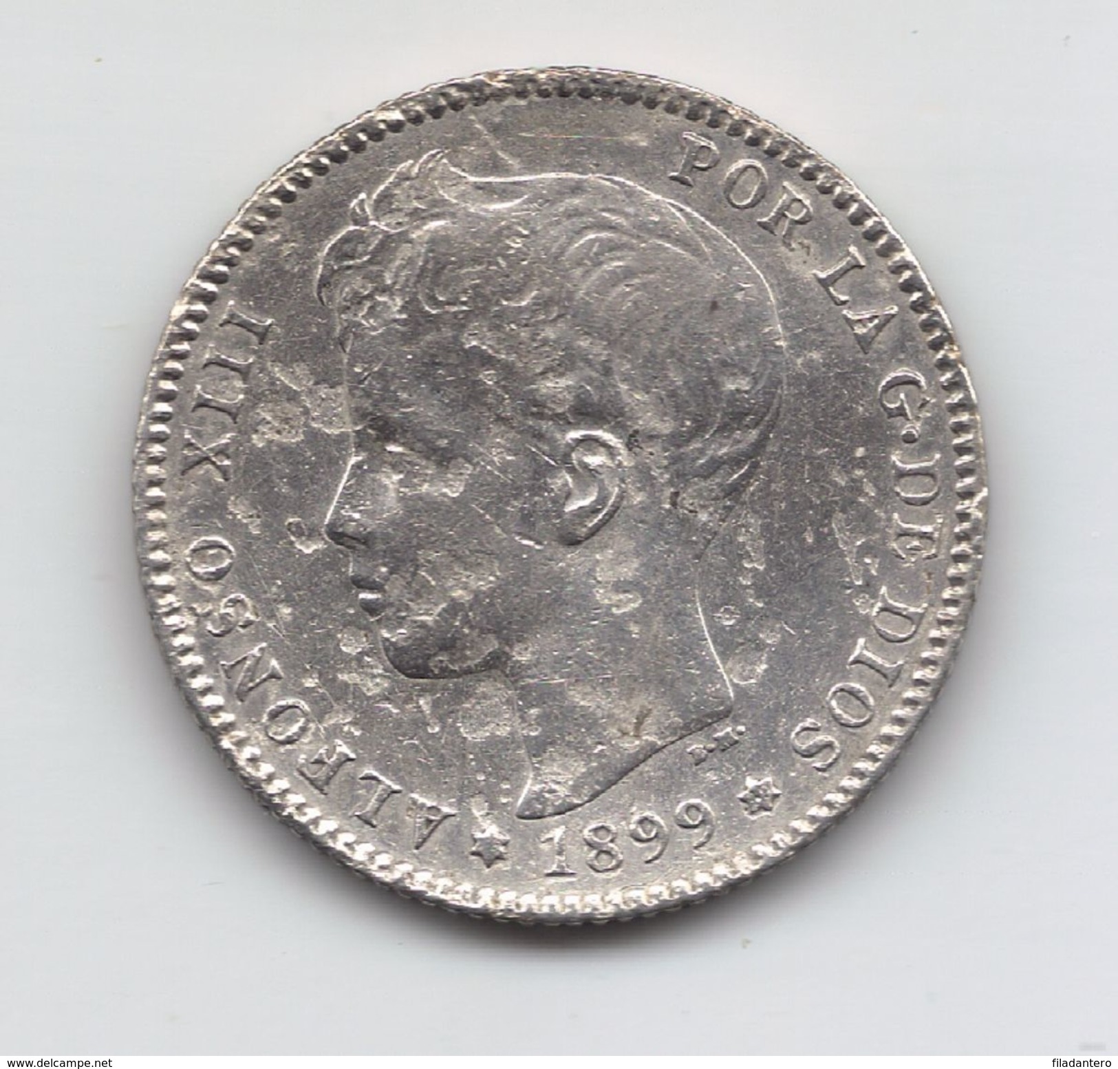 Alfonso XIII 1 Peseta 1899 *99  Plata Agria   NL218 - Münzen Der Provinzen