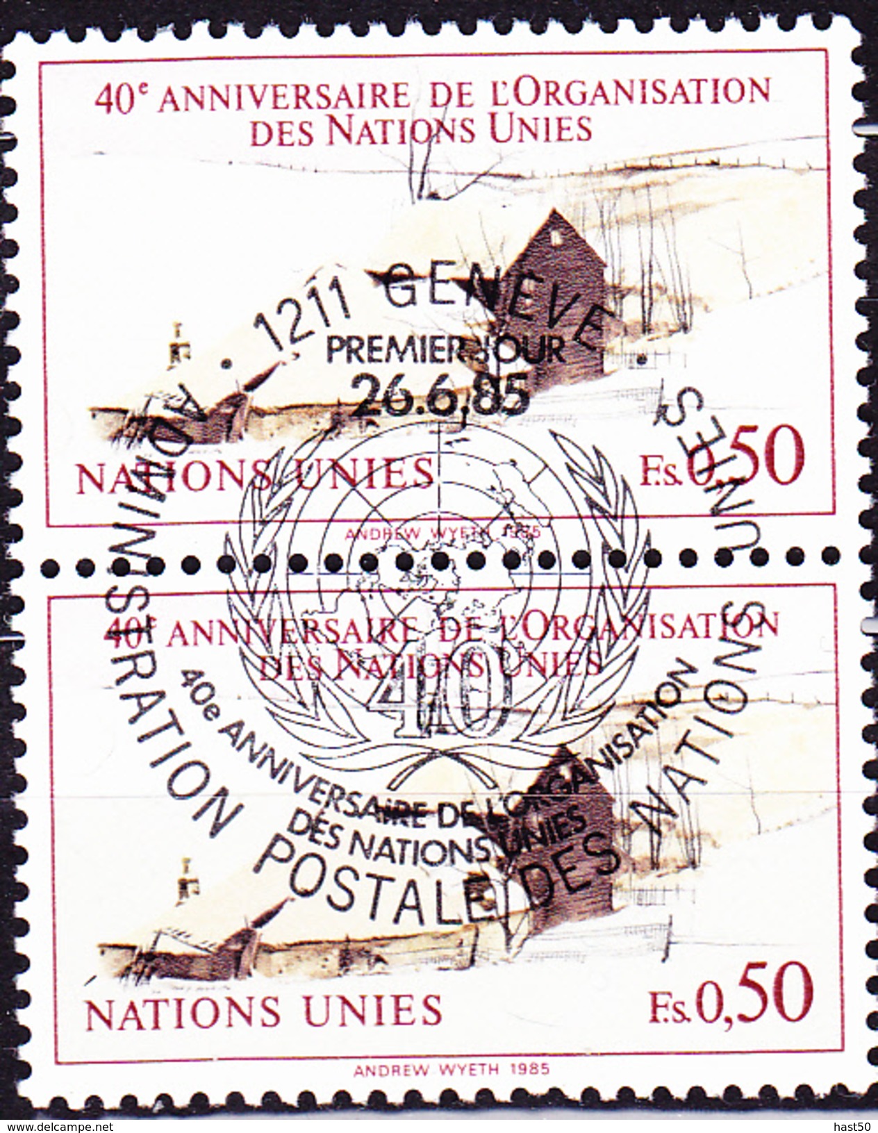 UN Genf  Geneva Geneve - 40 Jahre UNO (MiNr: 133) 1985 - Gest Used Obl - Oblitérés