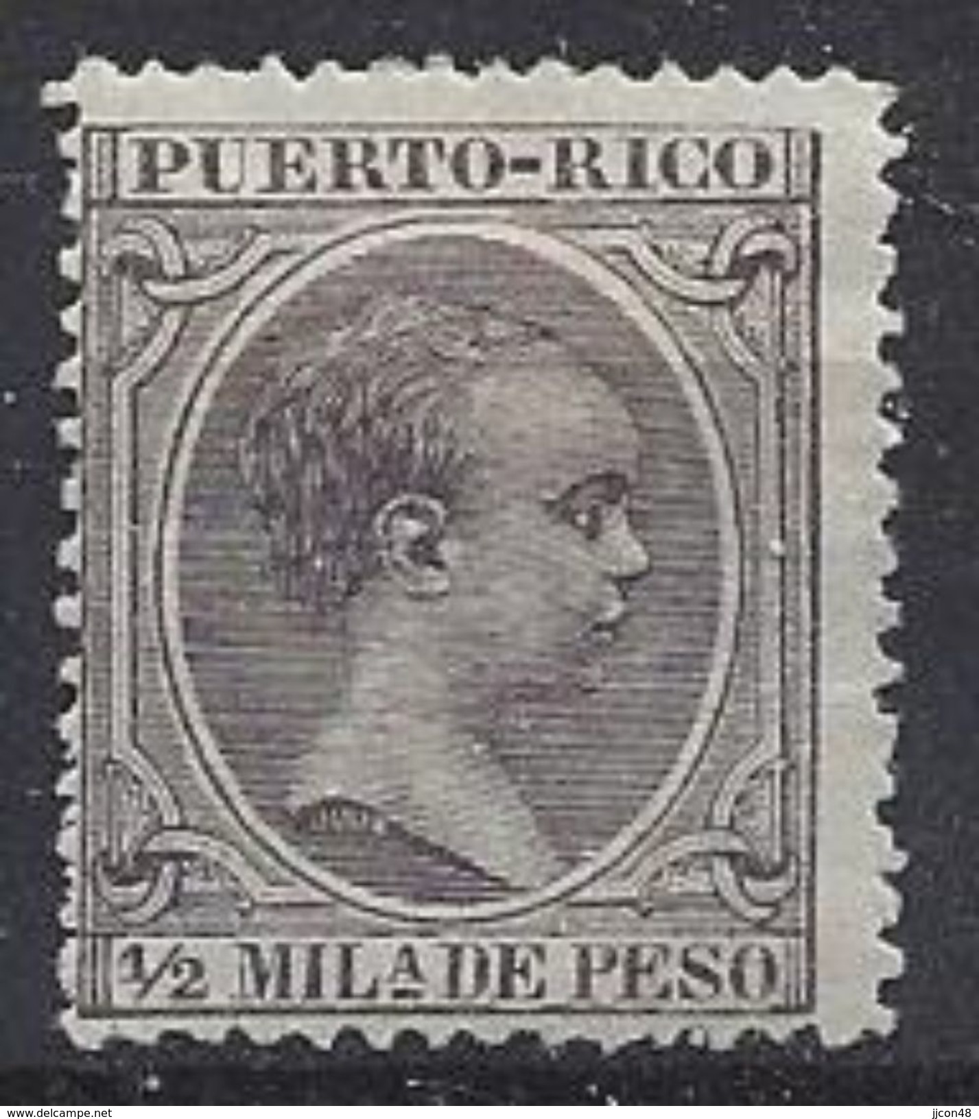 Puerto Rico 1890  1/2m (*) MH - Puerto Rico