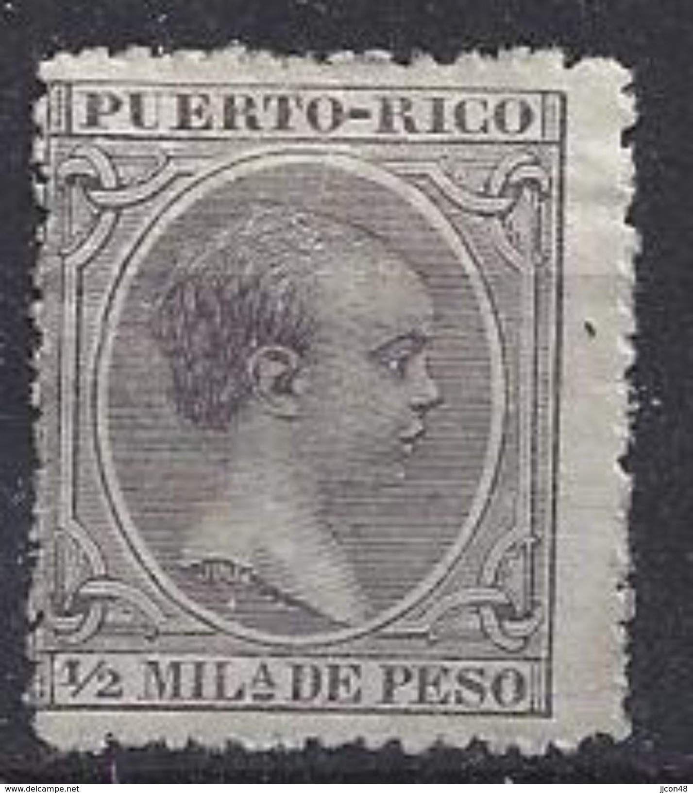 Puerto Rico 1890  1/2m (*) MH - Puerto Rico