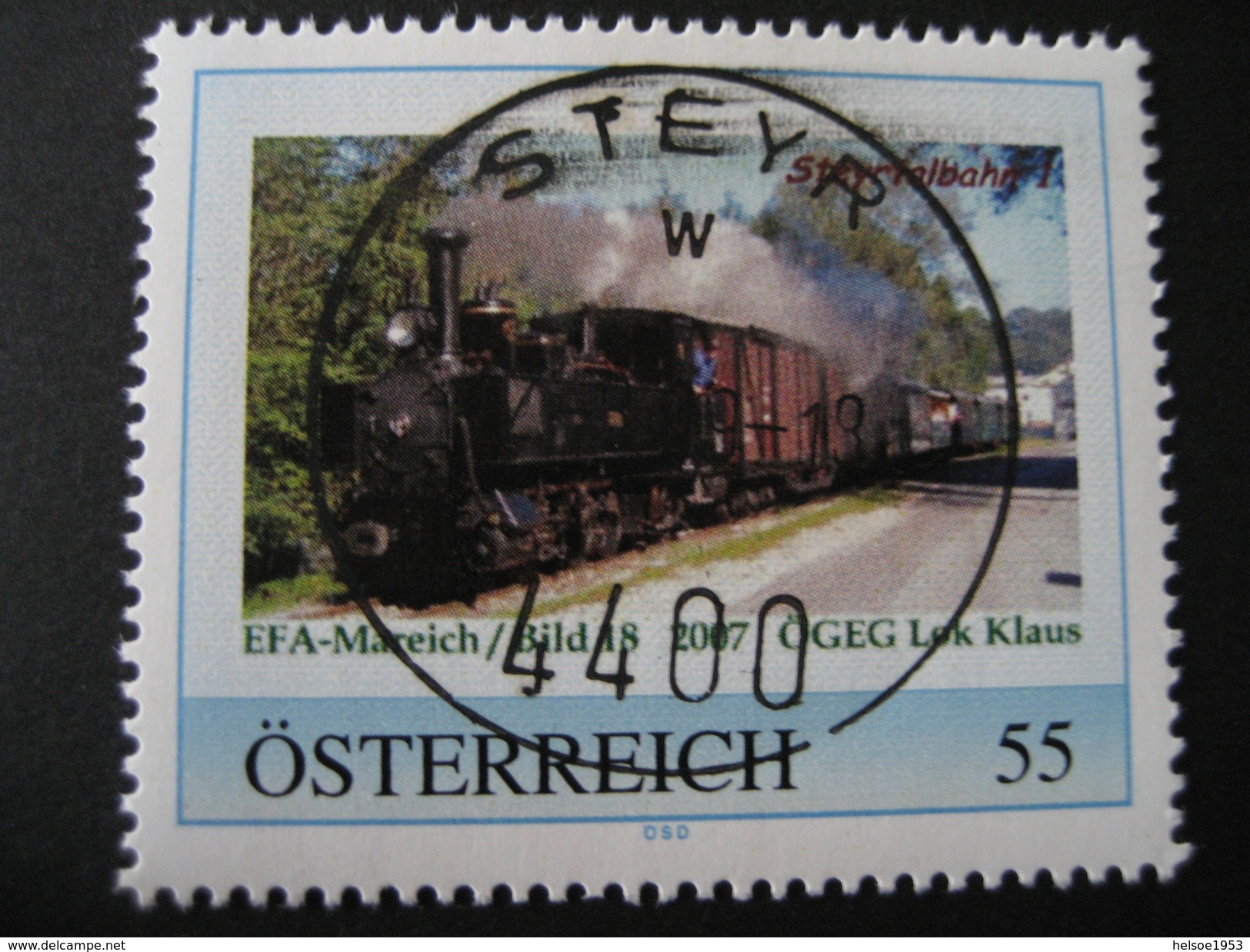 Pers.BM 8016911 Steyr Steyrtalbahn Mit Vollstempel Steyr - Personalisierte Briefmarken