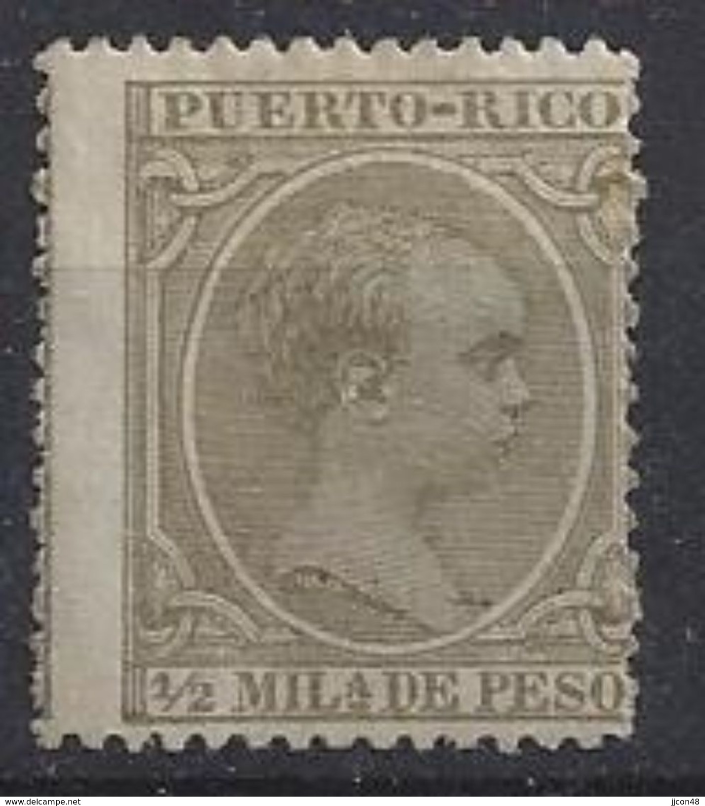 Puerto Rico 1890  1/2m (*) MH - Puerto Rico