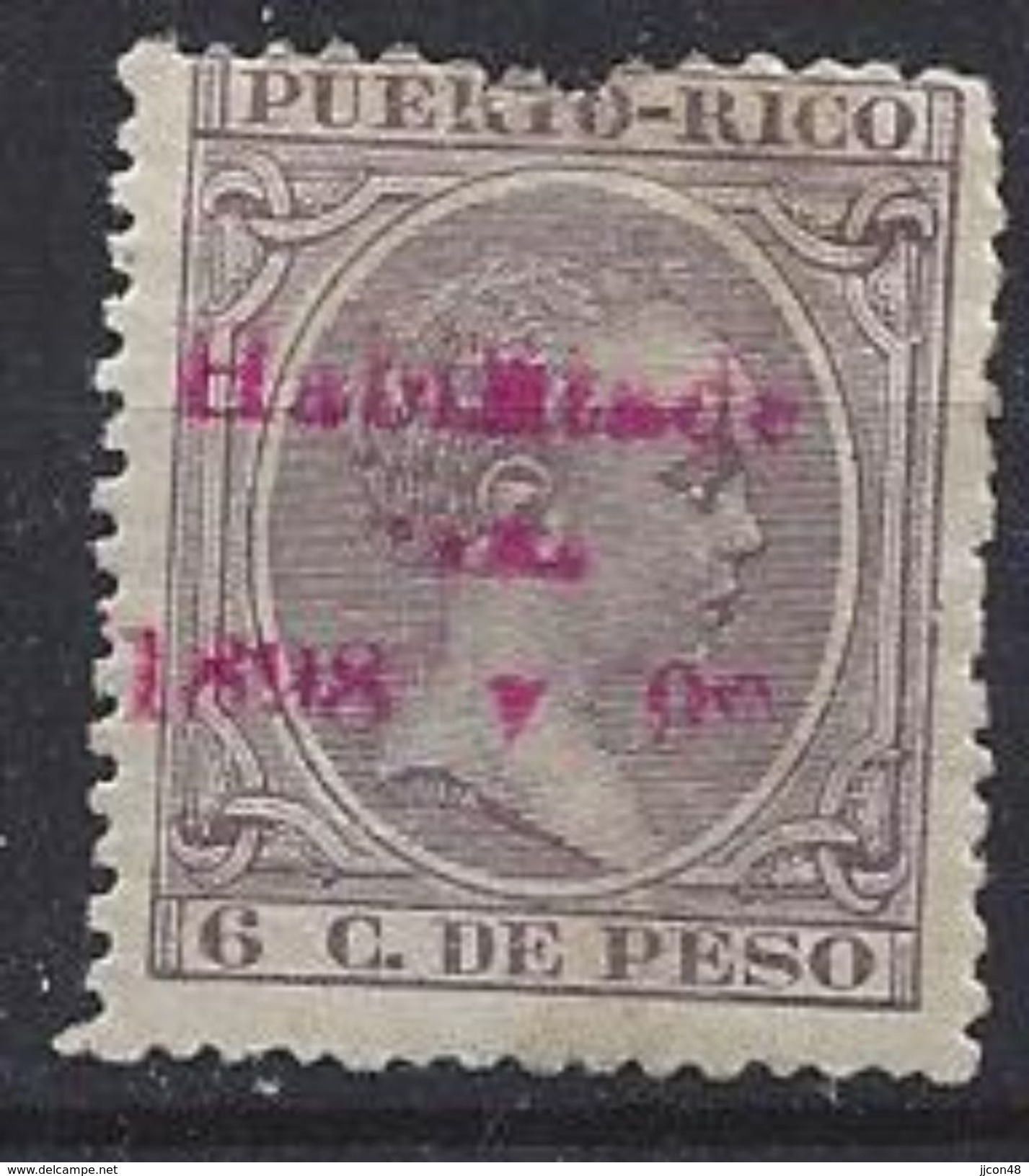 Puerto Rico 1898  6c (*) MH - Puerto Rico