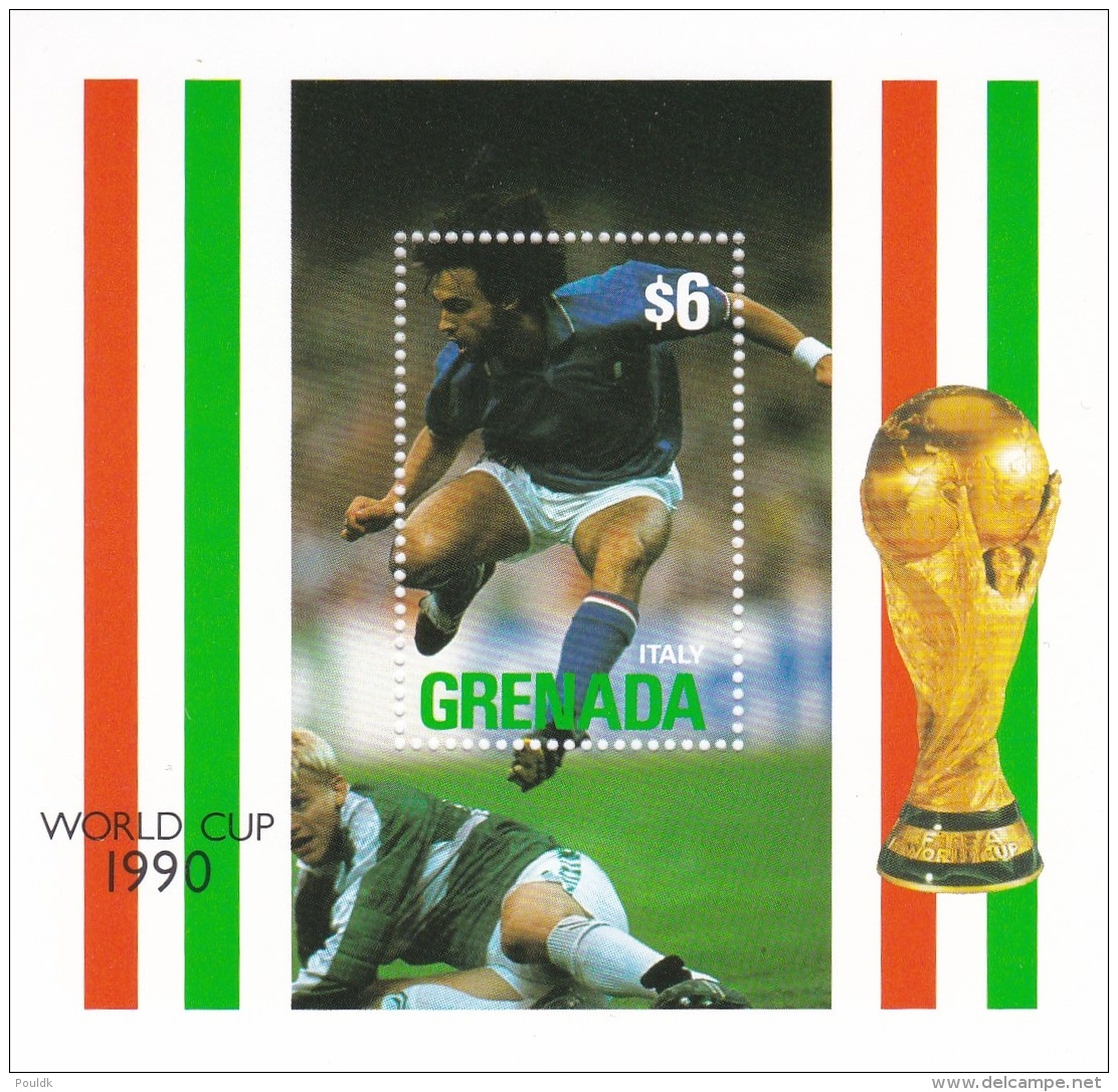 Grenada 1990 Italy FIFA World Cup Football Souvenir Sheet - MNH/**  (H26) - 1990 – Italie