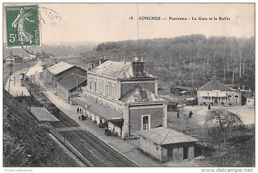 Conches En Ouche       27          La Gare Et Le Buffet        (voir Scan) - Conches-en-Ouche