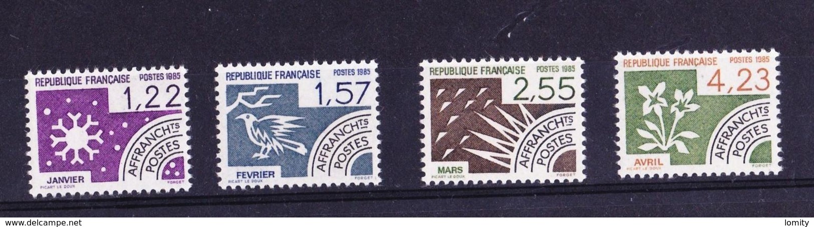 France Preo Preoblitété 1985 Serie Complète Neuve **  N° 186 à 189 Cote 6.50€ - 1989-2008