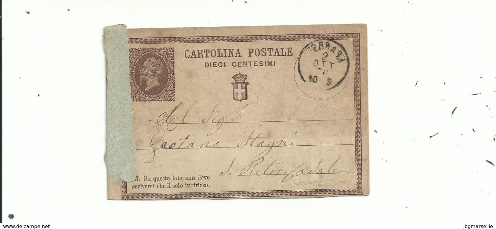 1 CP ENTIER Précurseur à 10c...d'ITALIE Oblitéré FERRARA 1876.......à Voir - Entero Postal