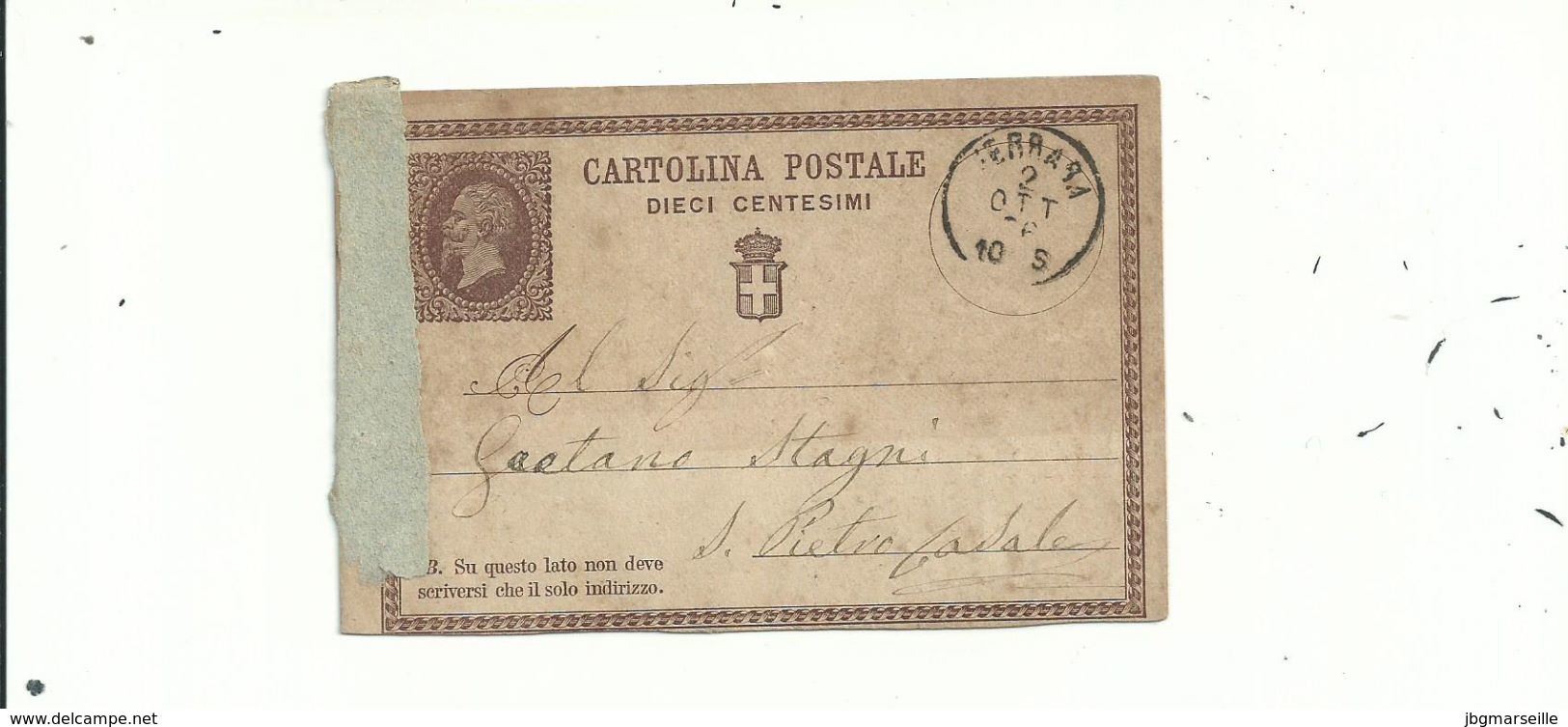 1 CP ENTIER Précurseur à 10c...d'ITALIE Oblitéré FERRARA 1876.......à Voir - Interi Postali